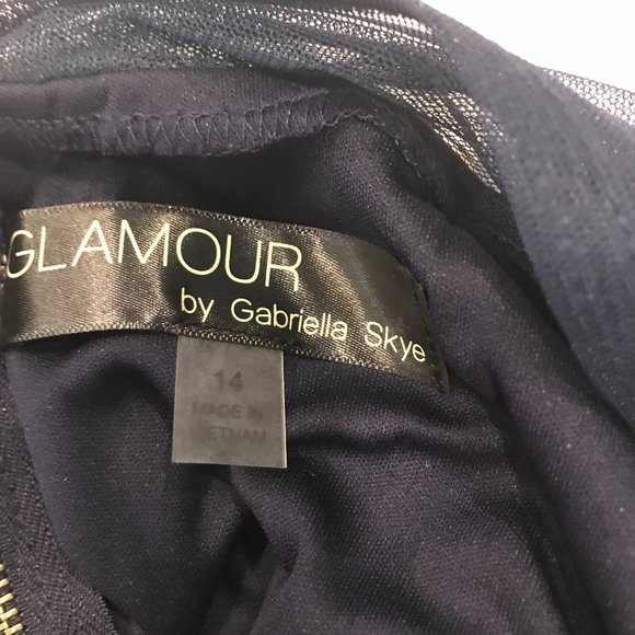 Navy & gold embroidered dress (with tag) - Picture 9 of 9